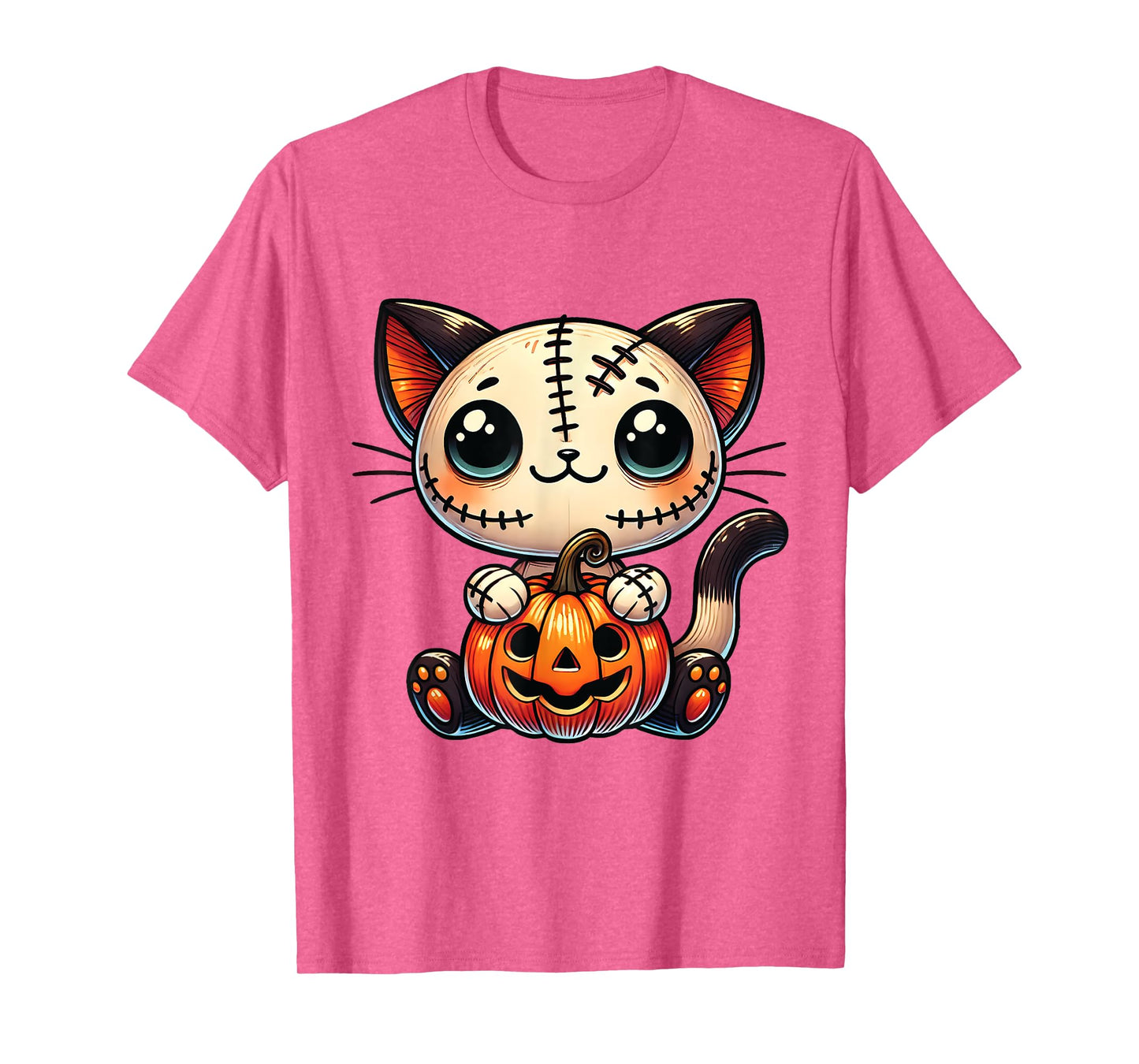 Cute Cat Halloween Pumpkin Kitty Spooky Kitten Lovers T-Shirt for Men Women Kids