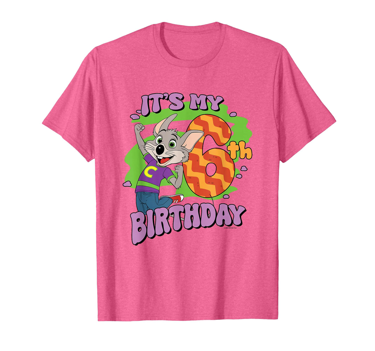 Chuck E. Cheese It's My 6th Birthday Happy Chuck Chest Logo T-Shirt