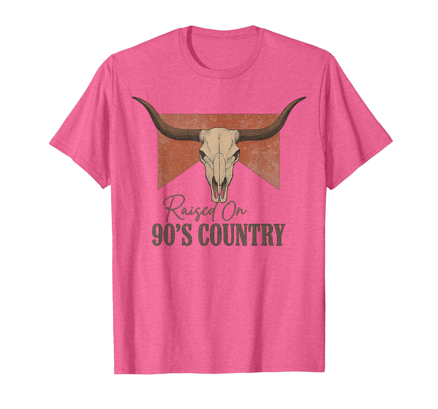 Western Bull Skull Raised On 90's Country Music Gifts Cowboy T-Shirt
