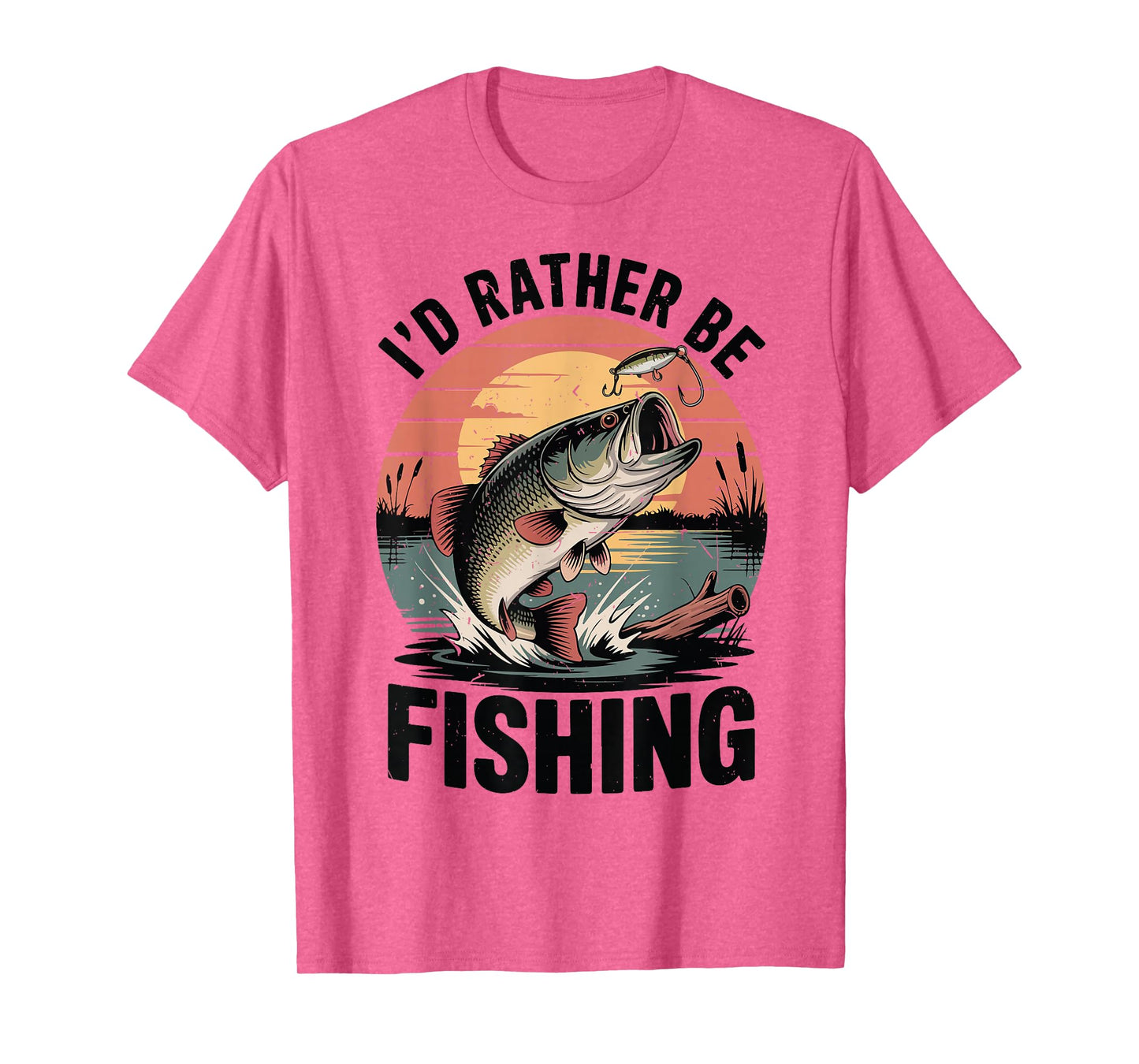 Youth I'd Rather Be Fishing-Shirt Boy Largemouth Bass Funny T-Shirt