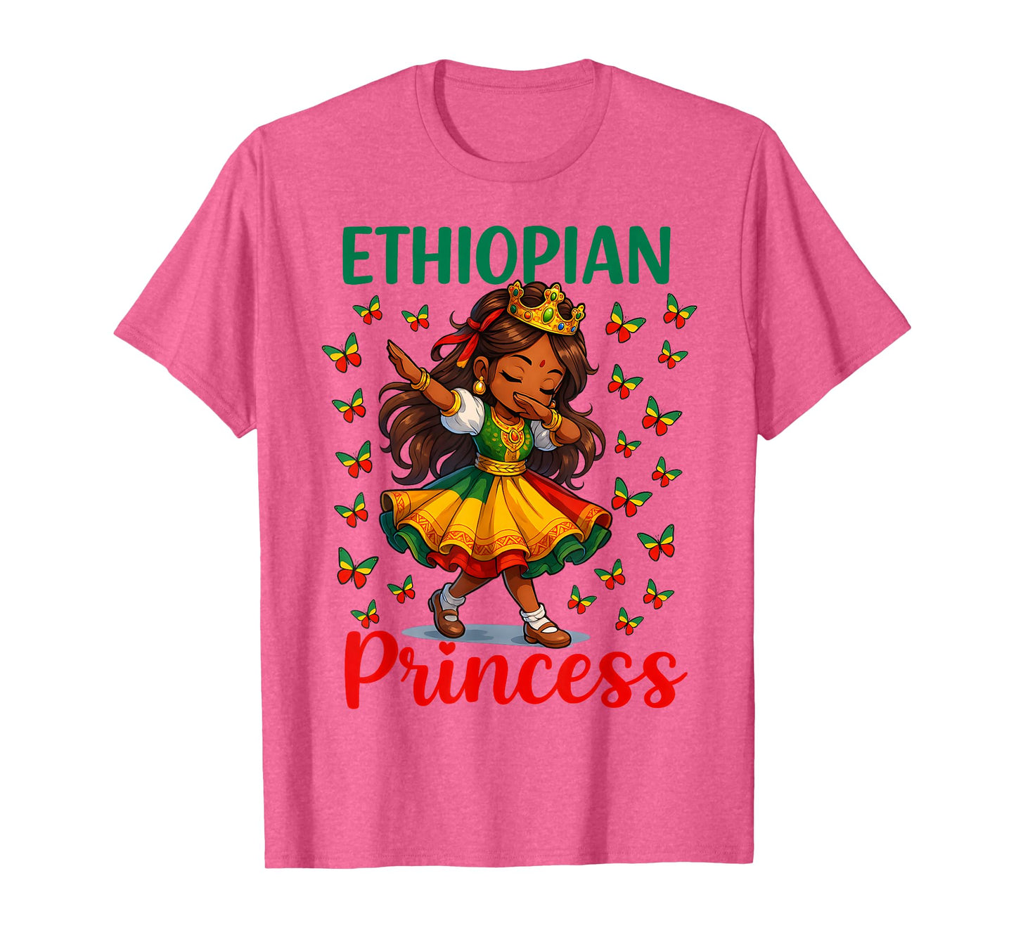 Ethiopian Princess Dabbing Girl Cute Ethiopia Pride Girls T-Shirt