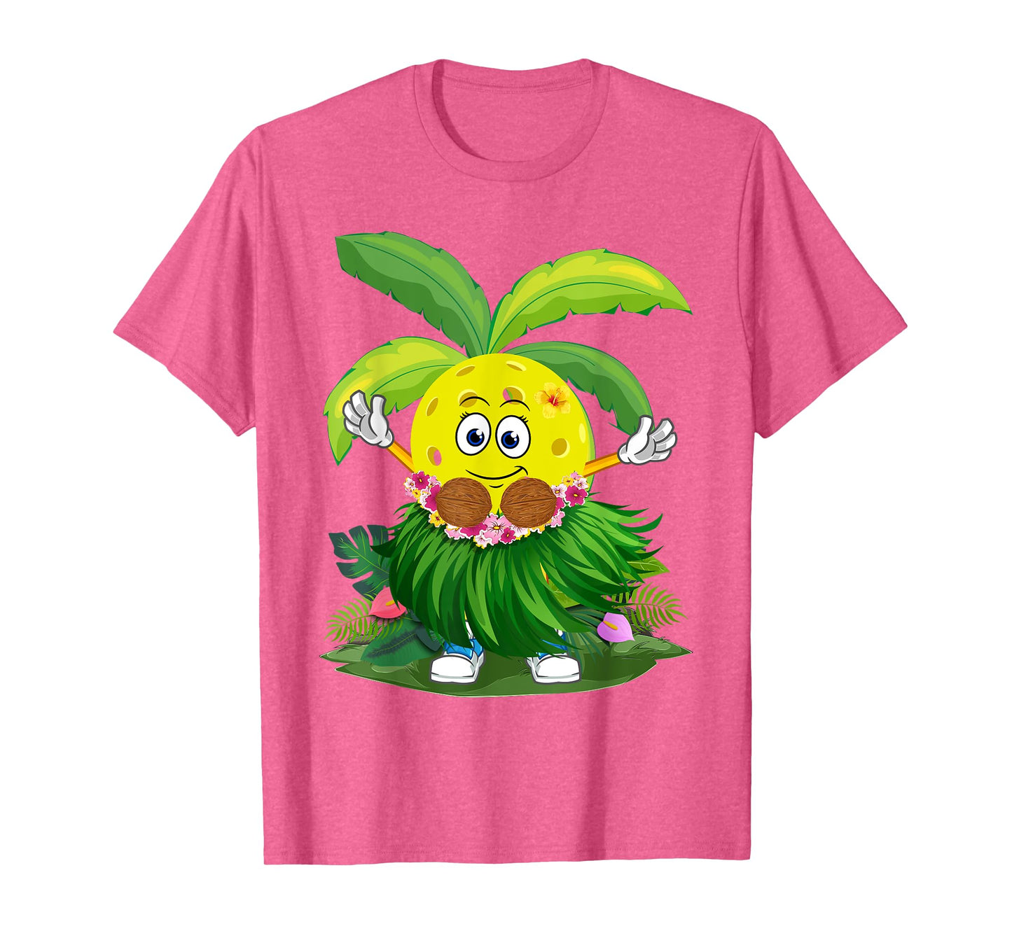 Cute Hawaiian Pickleball Ball Tropical Beach Summer Vacation Men Women Kids T-Shirt