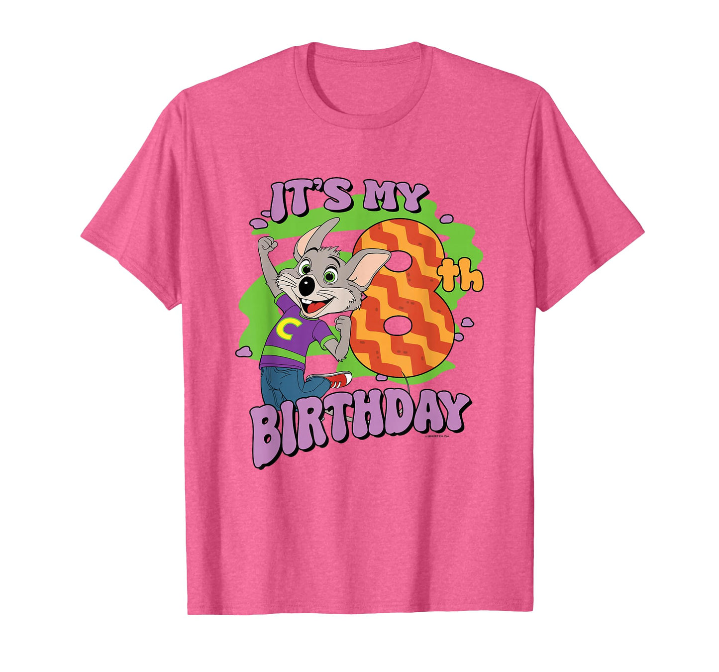 Chuck E. Cheese It's My 8th Birthday Happy Chuck Chest Logo T-Shirt
