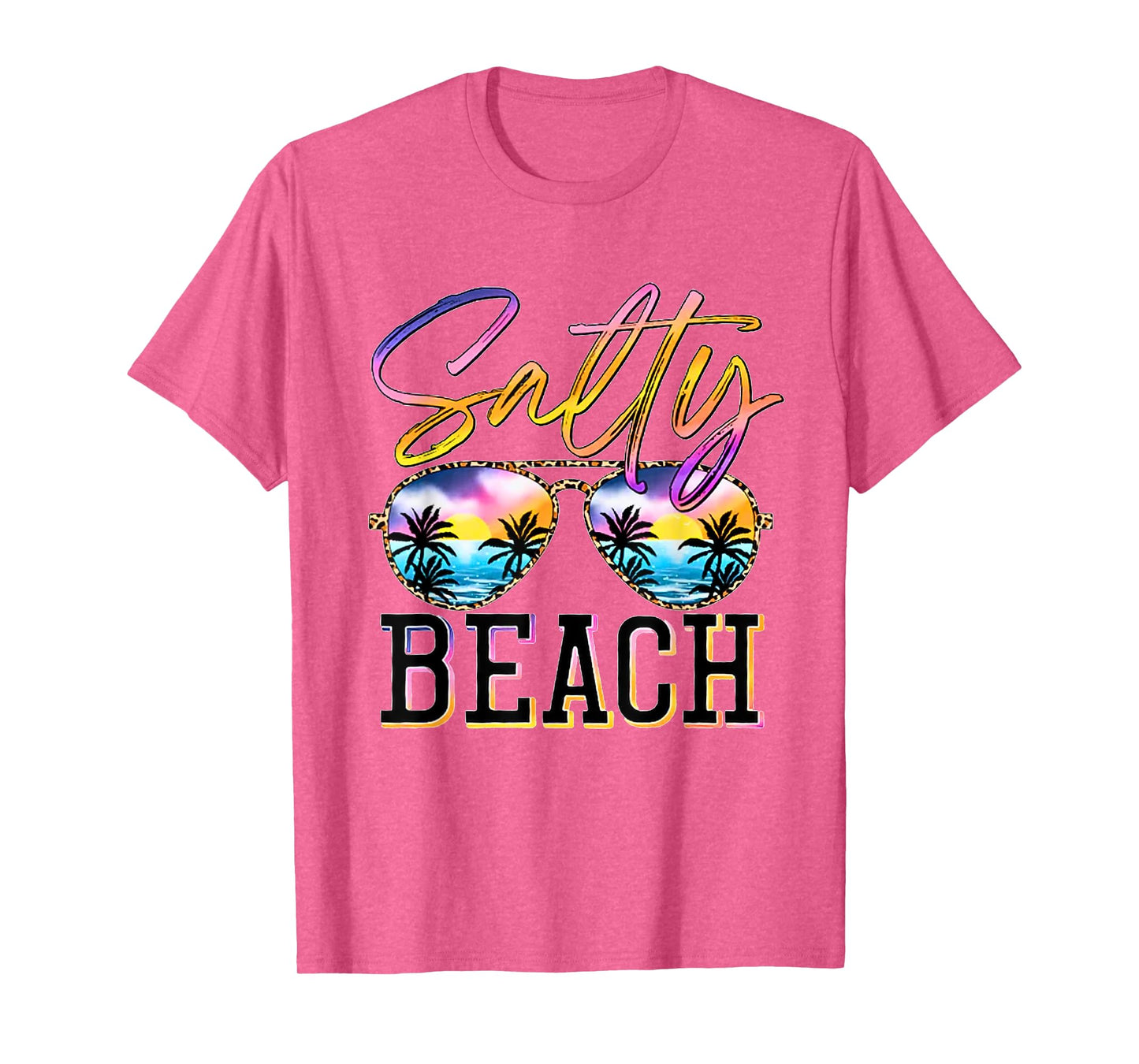 Salty Beach Sunset Sunglasses Summer Vacation Beach Party T-Shirt for Men Women