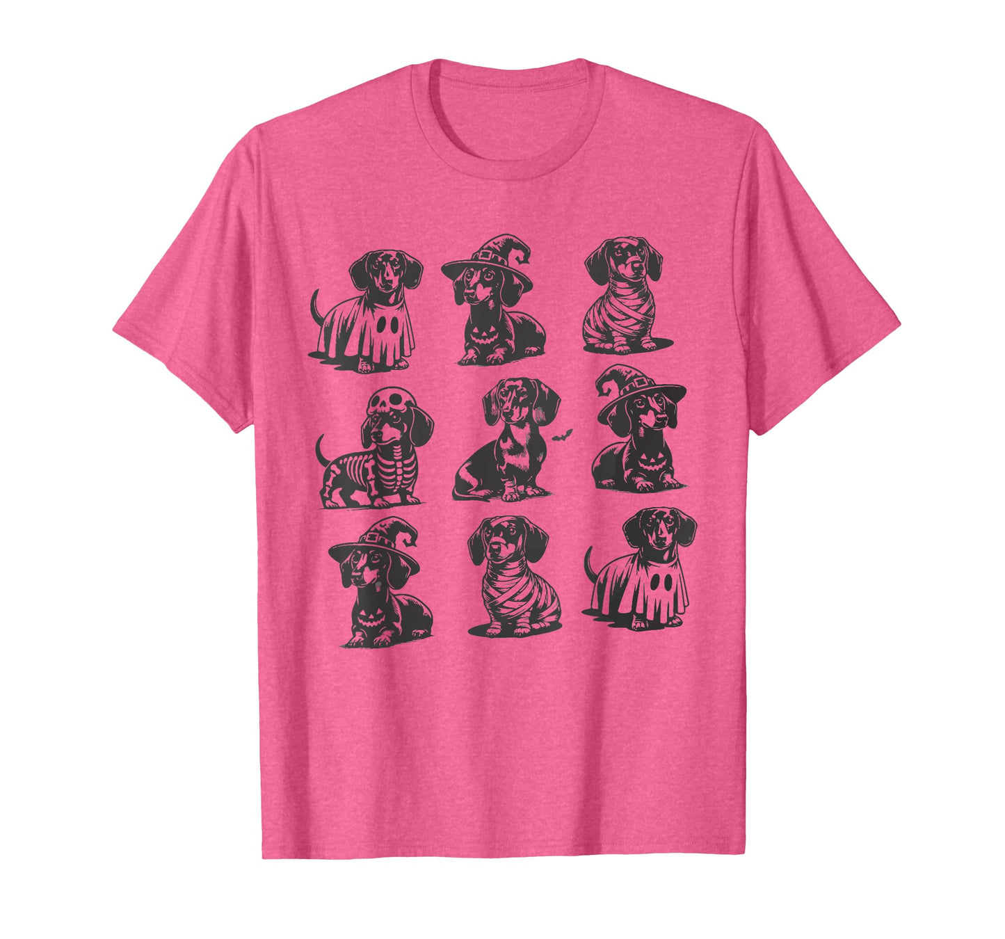 Retro Dachshund Witch Dog Spooky Season Halloween Funny T-Shirt