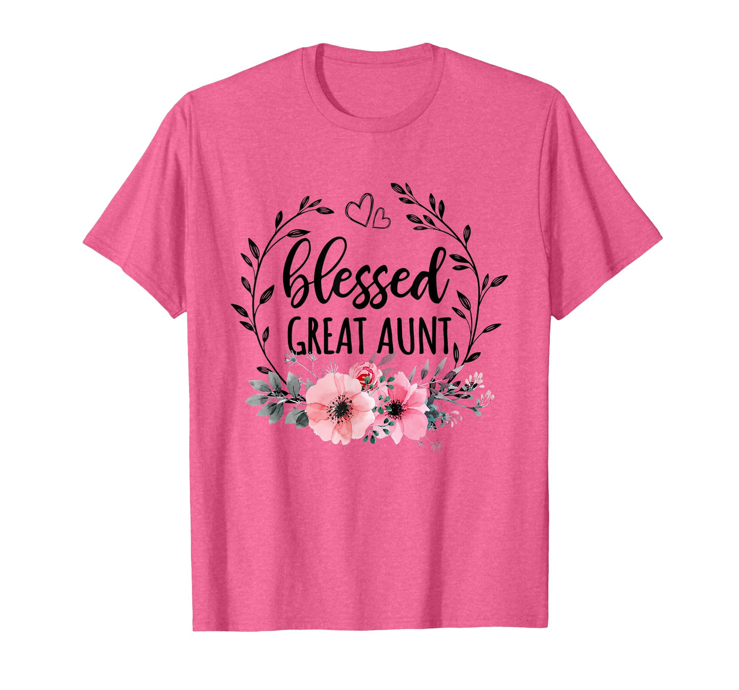 Blessed Great Aunt Shirt for Women Floral Decor Mothers Day T-Shirt
