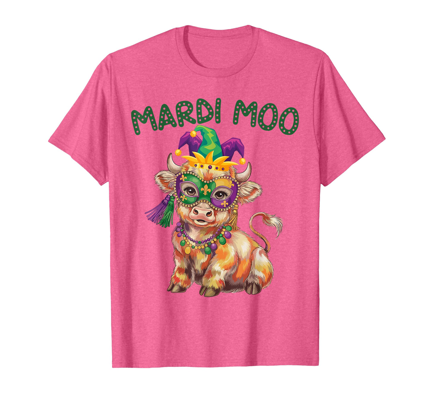 Mardi Moo Highland Cow Mardi Gras Cowboy Western Fat Tuesday T-Shirt