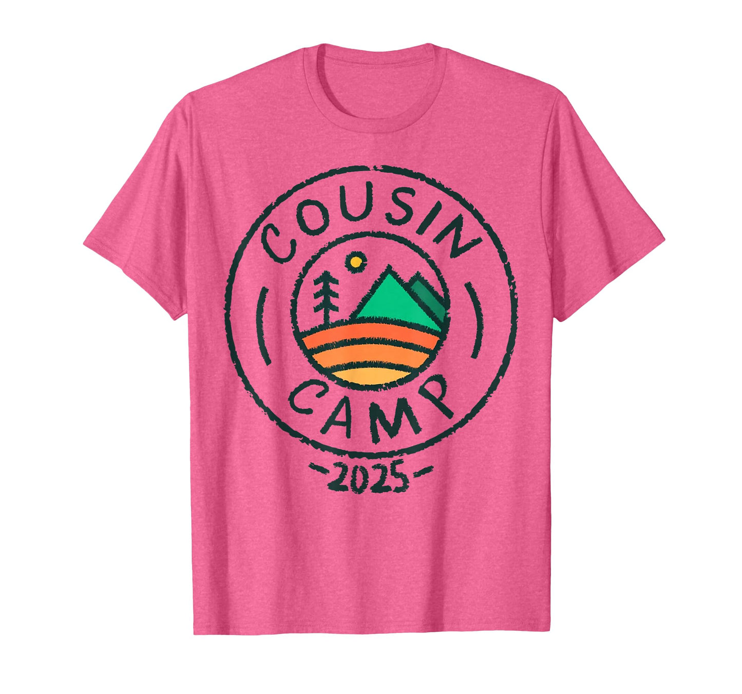 Cute Cousin Camp 2025 Friends Family Camping Summer Vacation T-Shirt