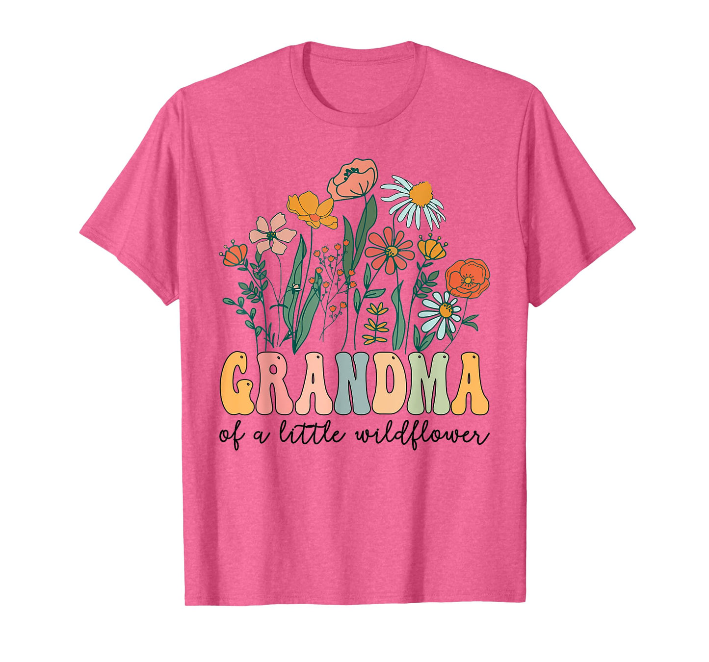 Grandma Of The Little Wildflower Birthday Party Baby Shower T-Shirt