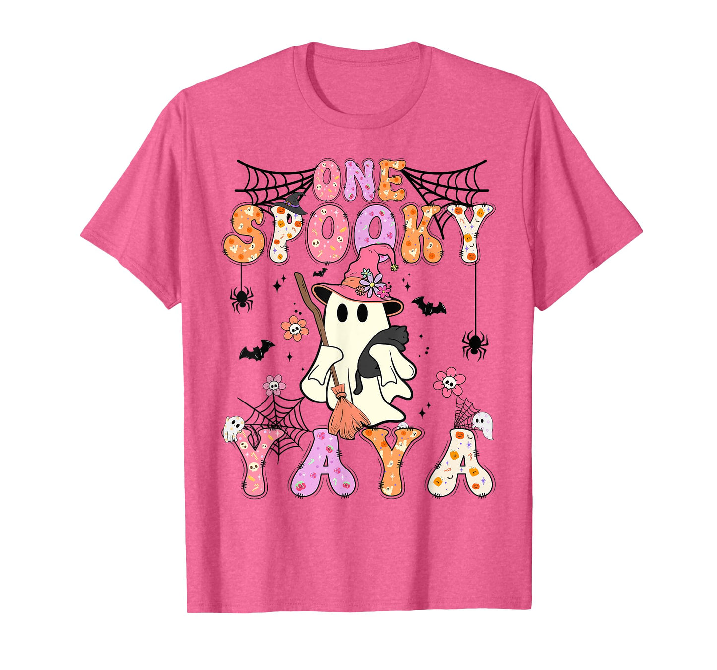 Groovy One Spooky Yaya Retro Halloween Cute Ghost T-Shirt