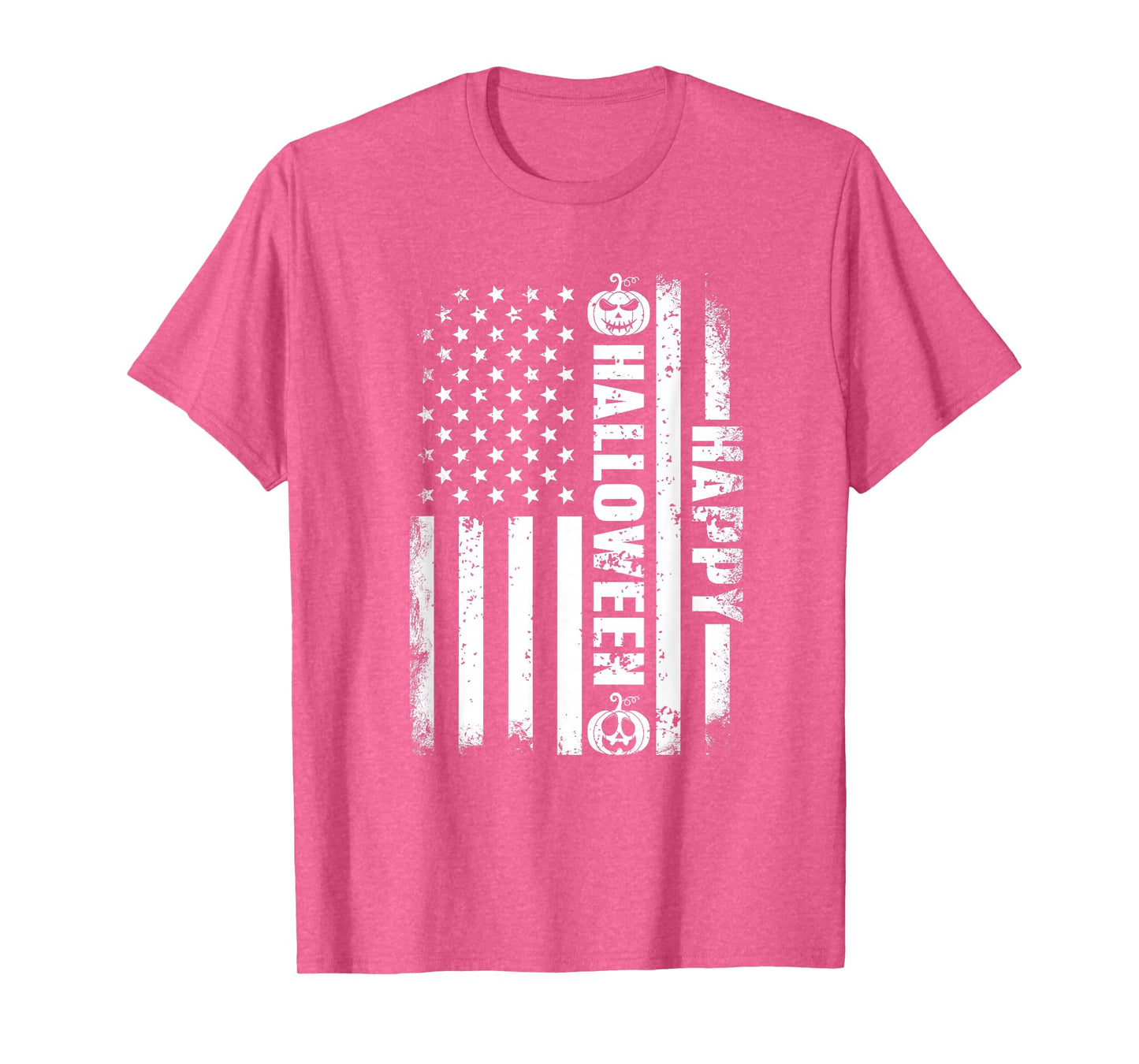Happy Halloween Pumpkin American Flag USA Patriotic US Flag T-Shirt