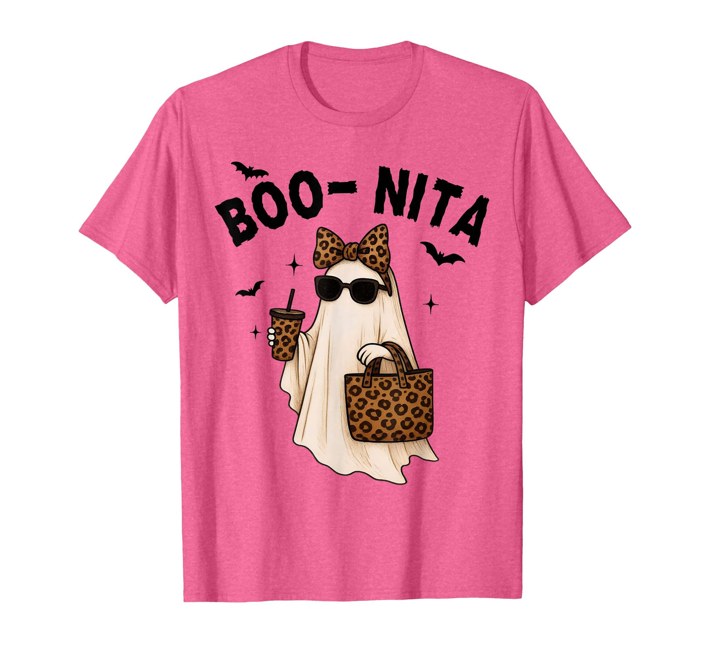 Cute Halloween Boo-nita Leopard Ghost Boo-JEE Spooky Season T-Shirt