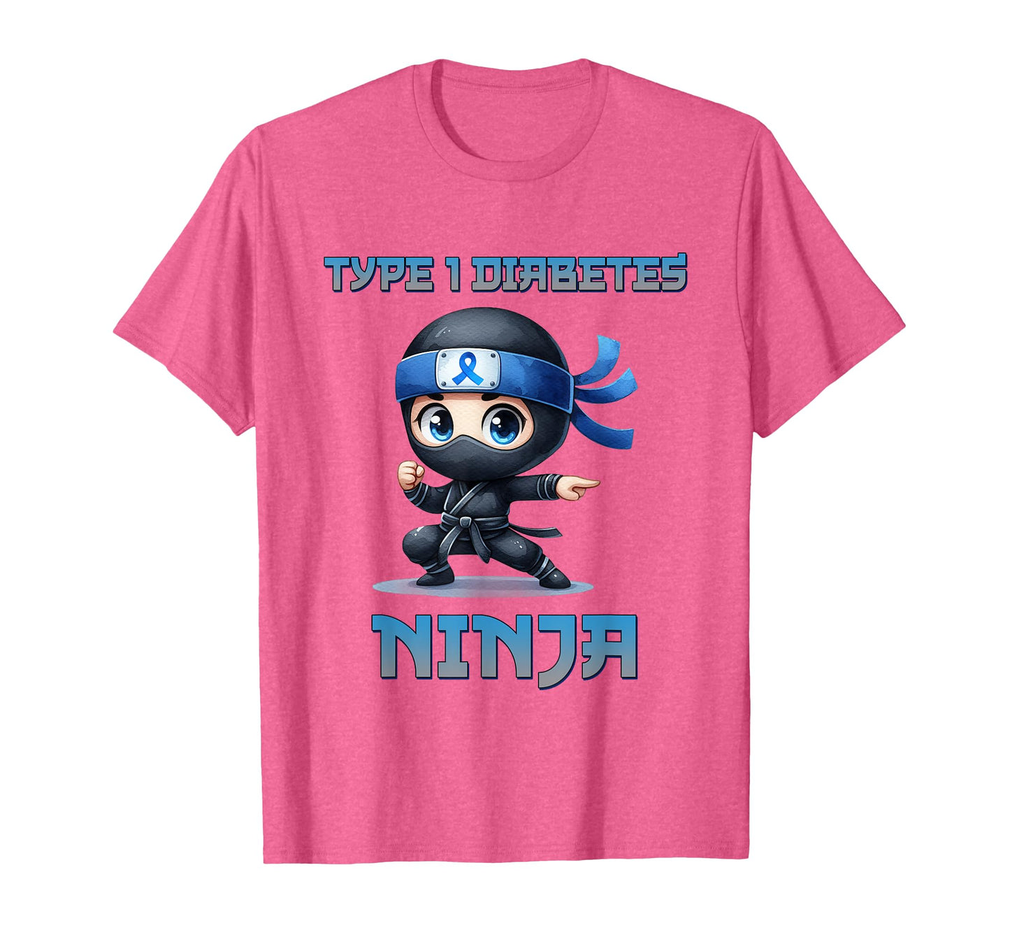 Type 1 Diabetes Awareness Ninja T1D Warrior Fighter Kids T-Shirt