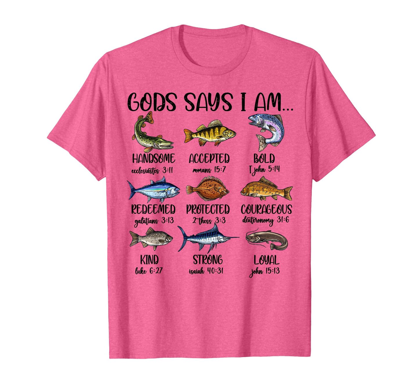 Kids God Says I Am Bass Fishing Christian Jesus Toddler Boy T-Shirt