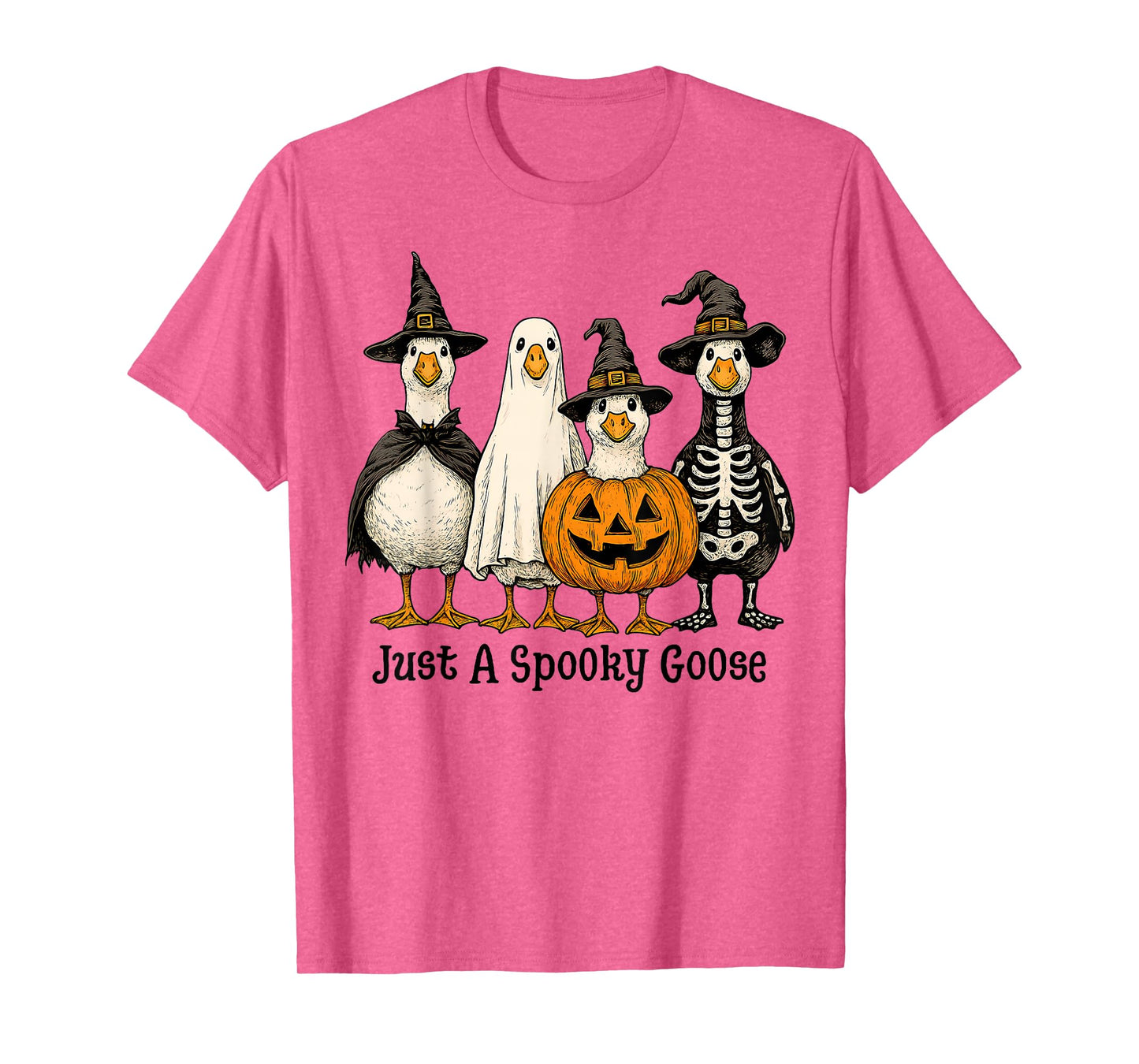 Just A Spooky Goose Halloween Silly Goose Funny Halloween T-Shirt