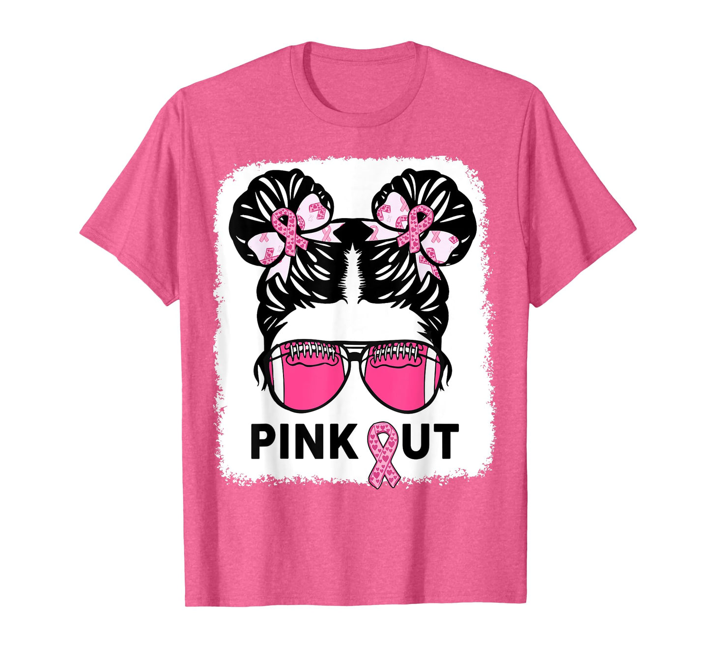 Girl Breast Cancer Awareness Football Pink Out Daughter Kids T-Shirt