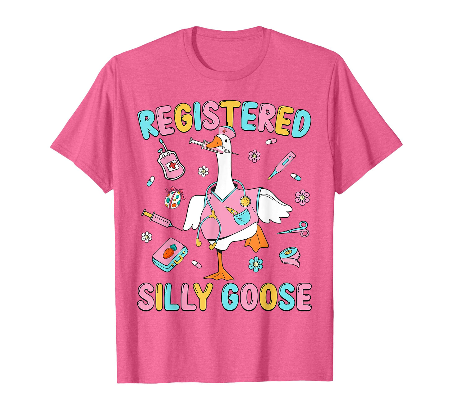 Groovy Registered Silly Goose Nurse Practitioner Easter Day T-Shirt