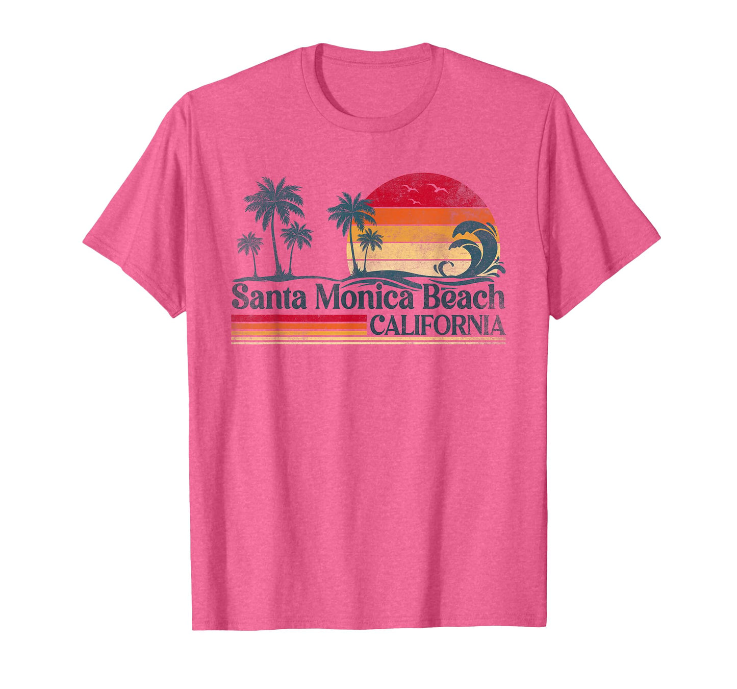 Santa Monica Beach California Family Vacation Palm Tree T-Shirt