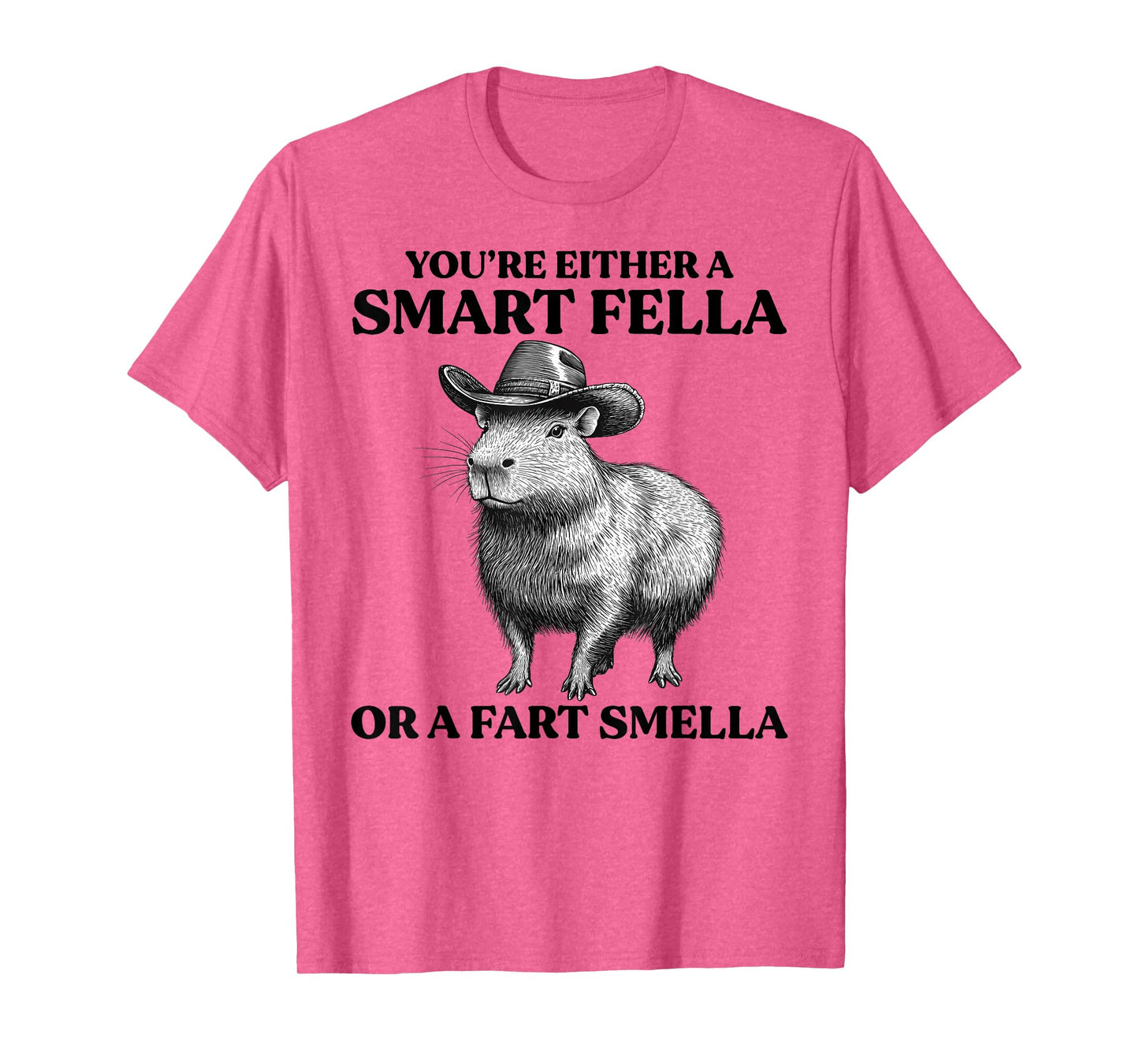 Funny Capybara You're Either A Smart Fella Or A Fart Smella T-Shirt
