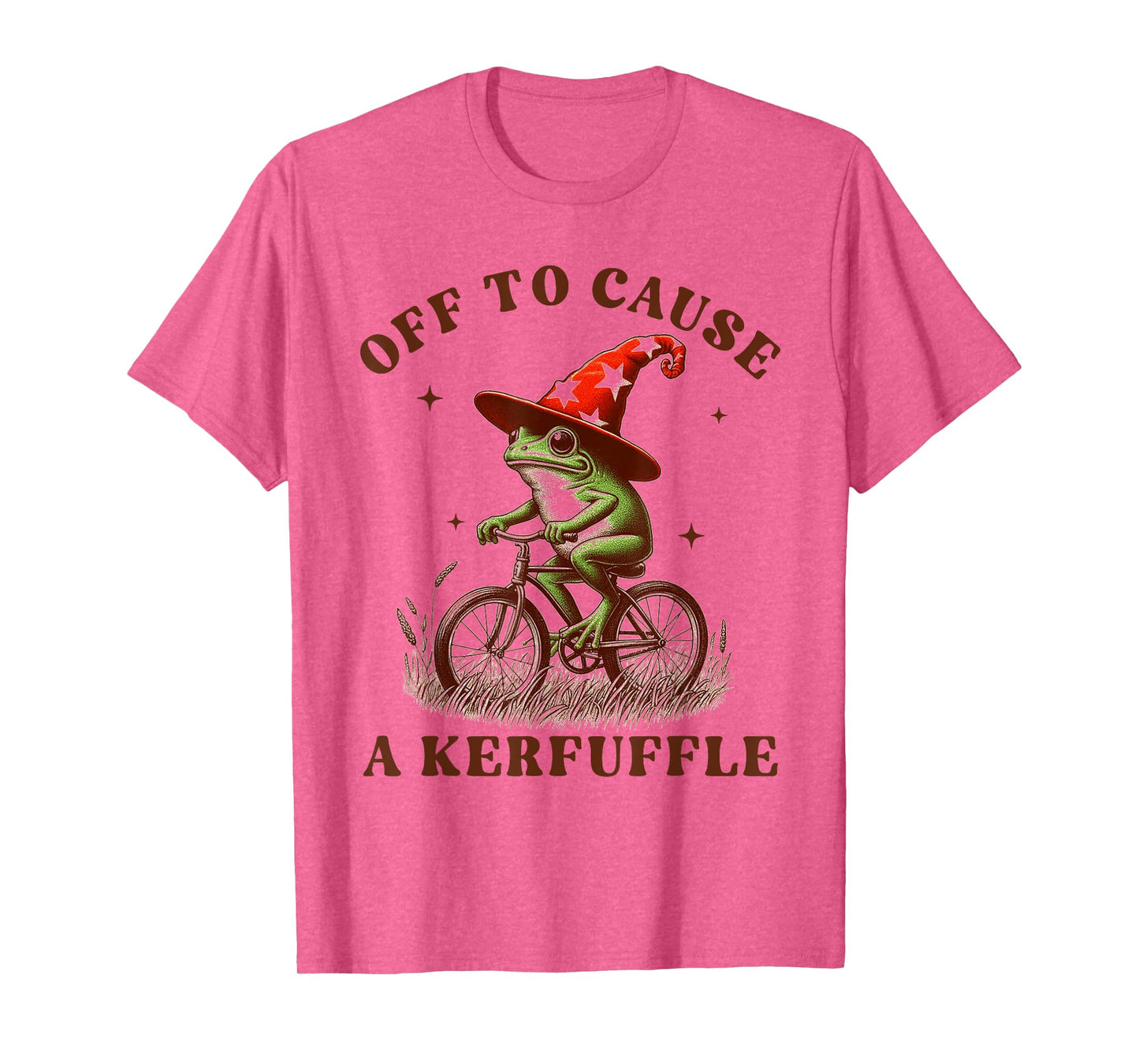 Sarcasm Frog Riding Bicycle Humor Off To Cause A Kerfuffle T-Shirt