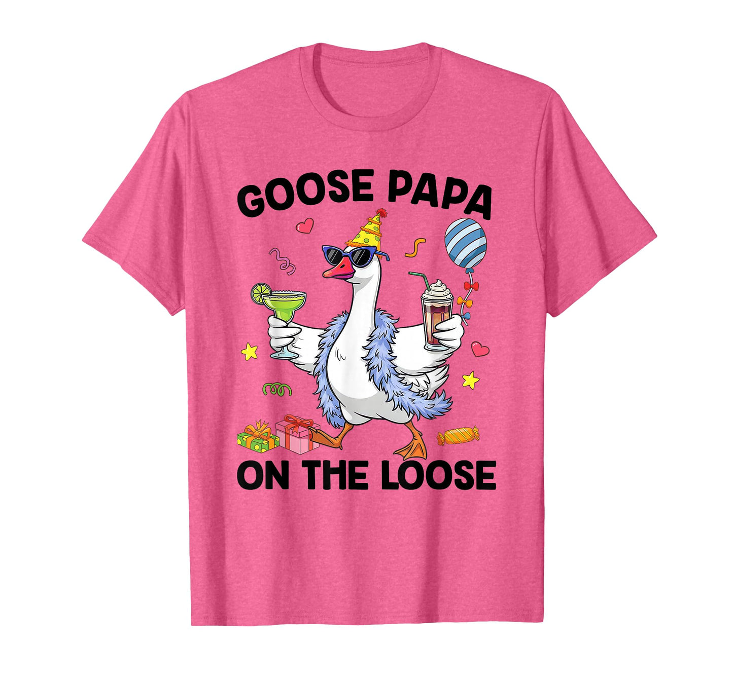 Papa Goose On The Loose Funny Birthday Matching Family T-Shirt