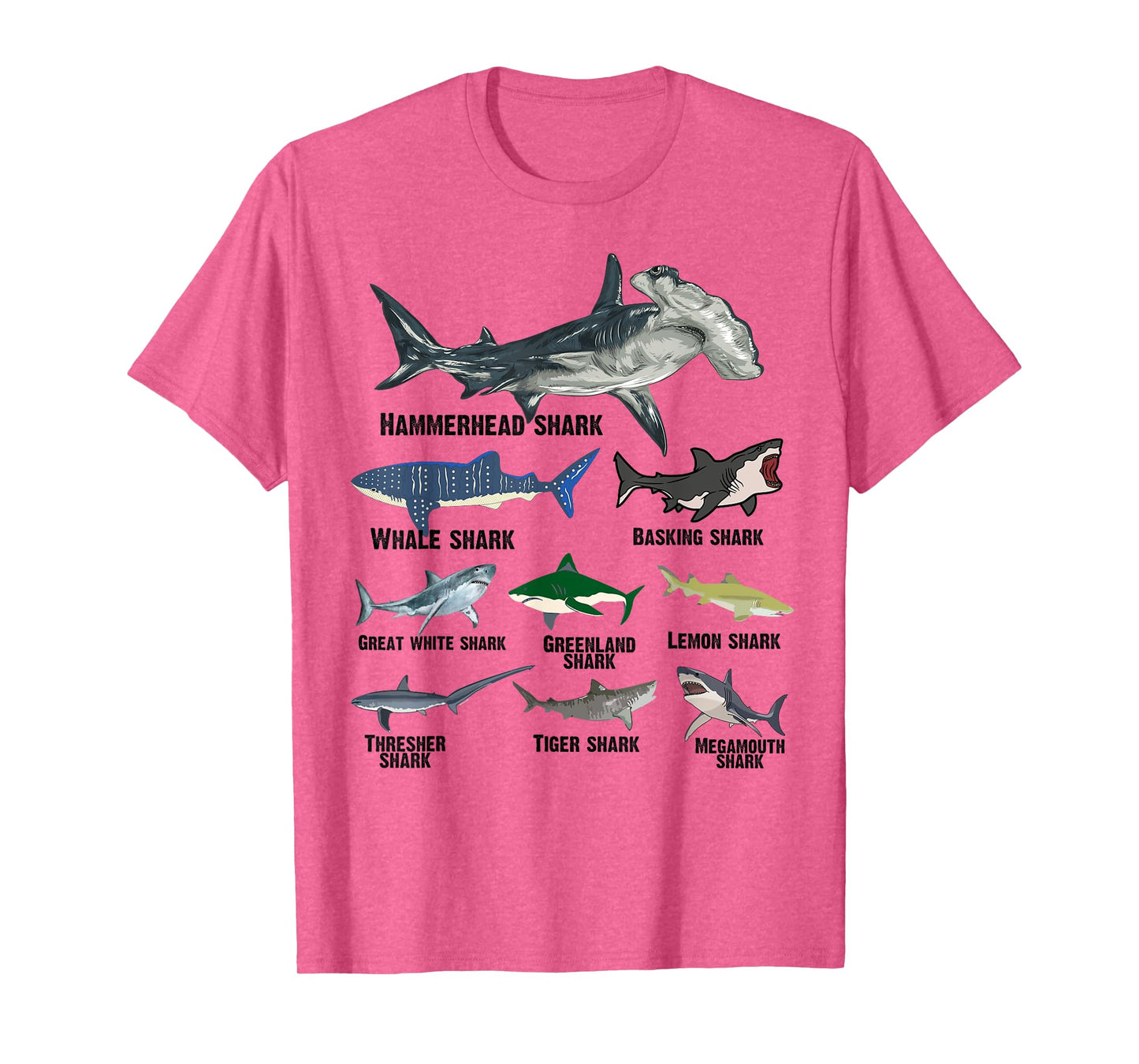 Types of Sharks 2025 Ocean Wildlife Week Educational Shark T-Shirt