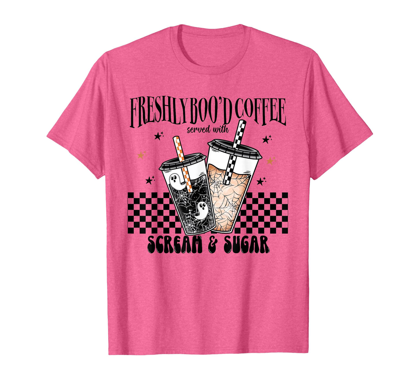 Retro Freshly Boo'd Coffee Lovers Boujee Ghost Halloween T-Shirt