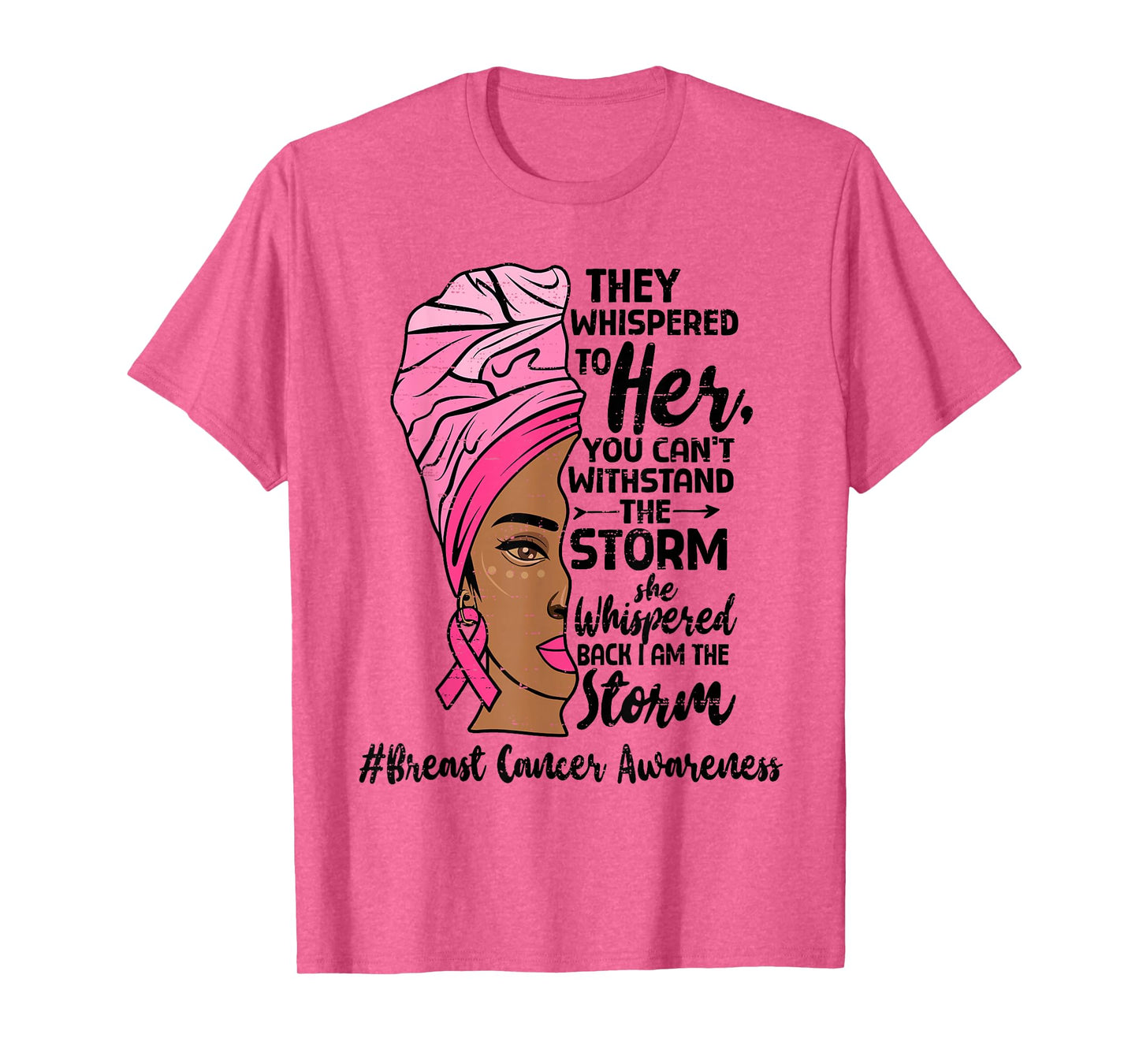 African American Breast Cancer Awareness Black Woman Warrior T-Shirt