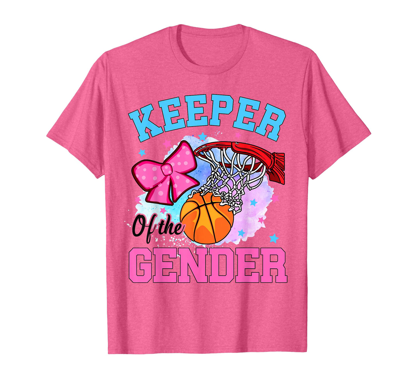 Keeper Of The Gender Basketball Gender Reveal Baby Shower T-Shirt