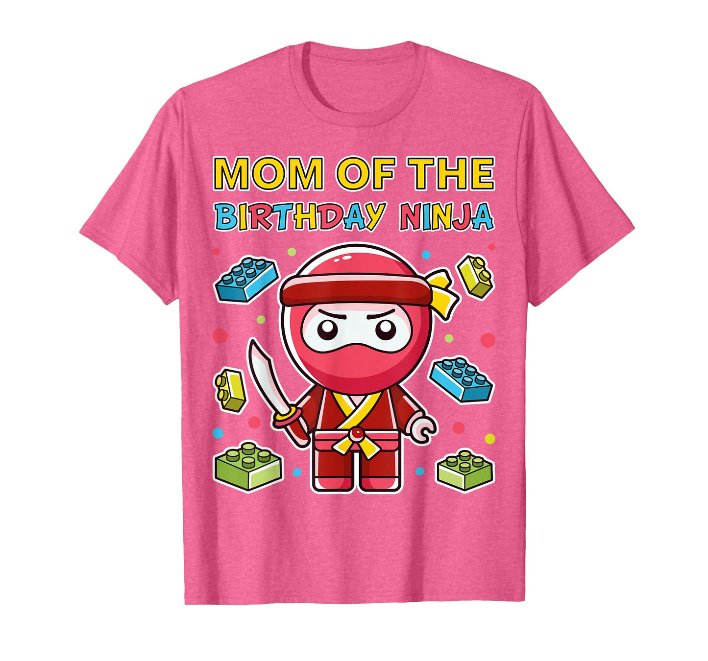 Mom of the Blocks Ninja Birthday Boy Brick Building Kid Boy T-Shirt
