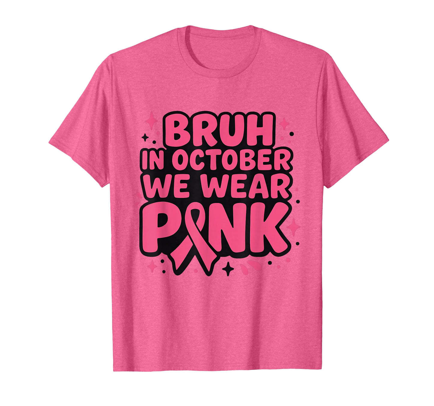 Breast Cancer Toddlers Kid Boys Girl in October We Wear Pink T-Shirt
