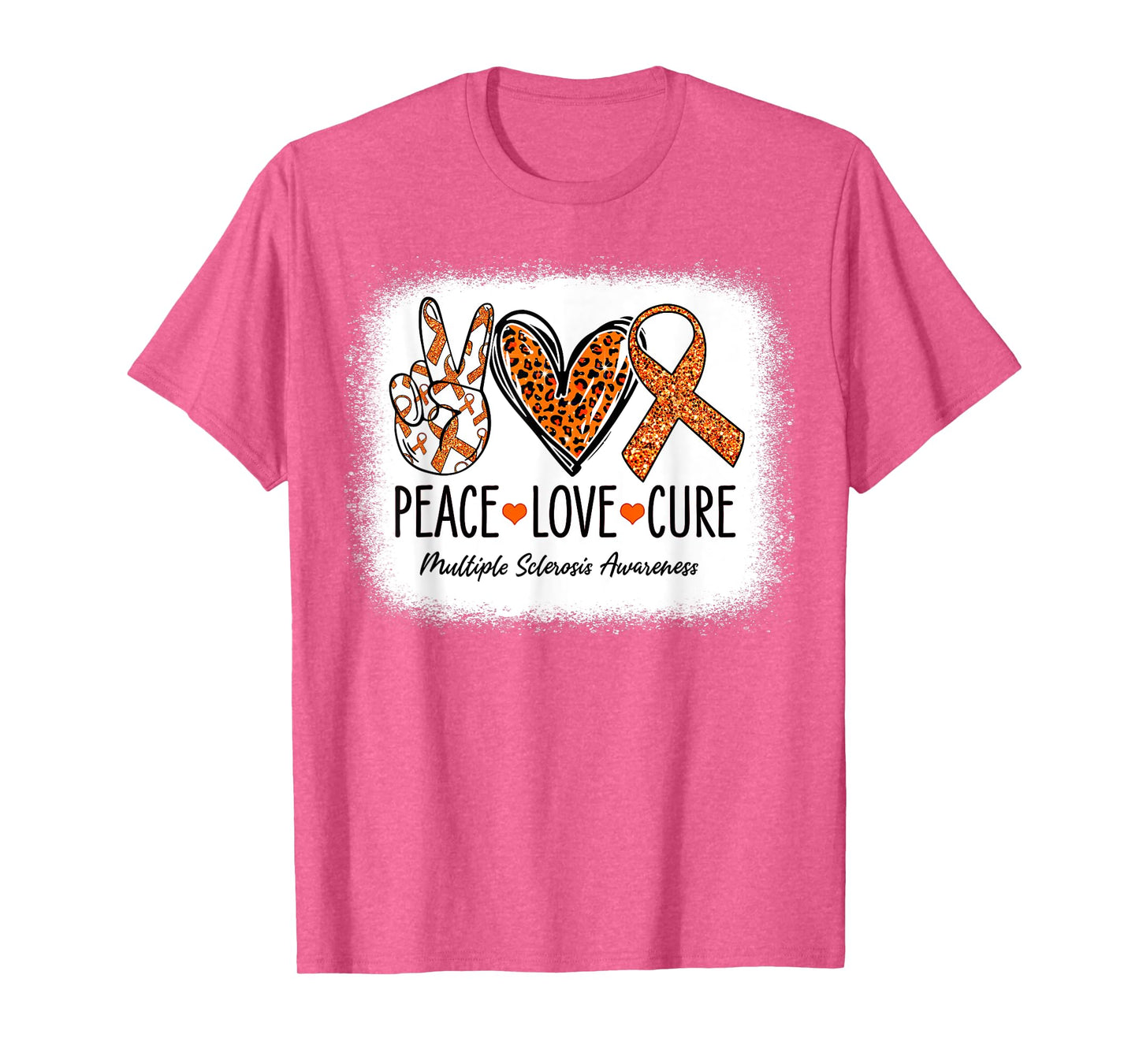 Peace Love Cure Multiple Sclerosis Awareness MS Warrior T-Shirt