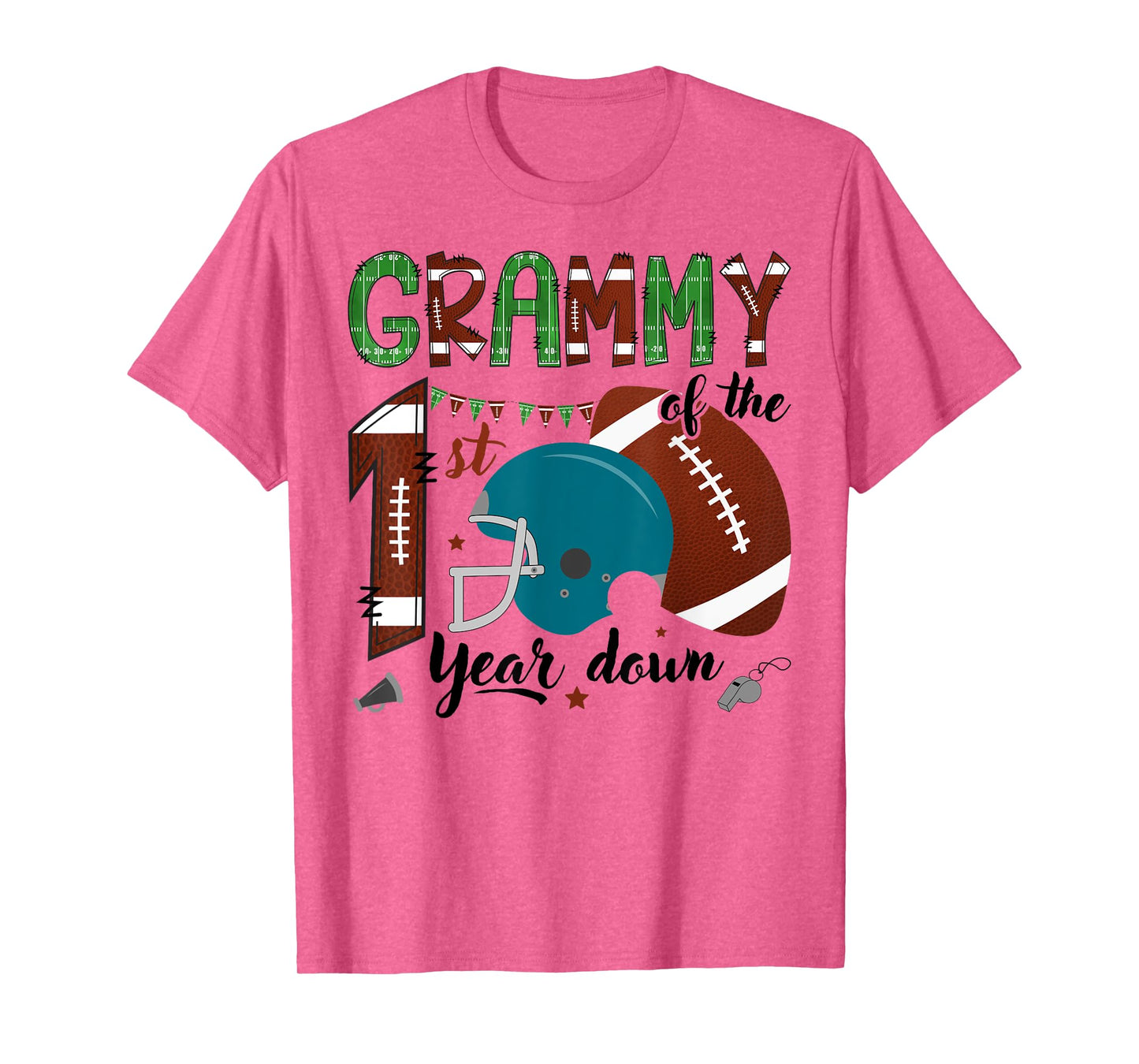 Grammy Of The 1St Year Down Football 1 Year Old Birthday T-Shirt