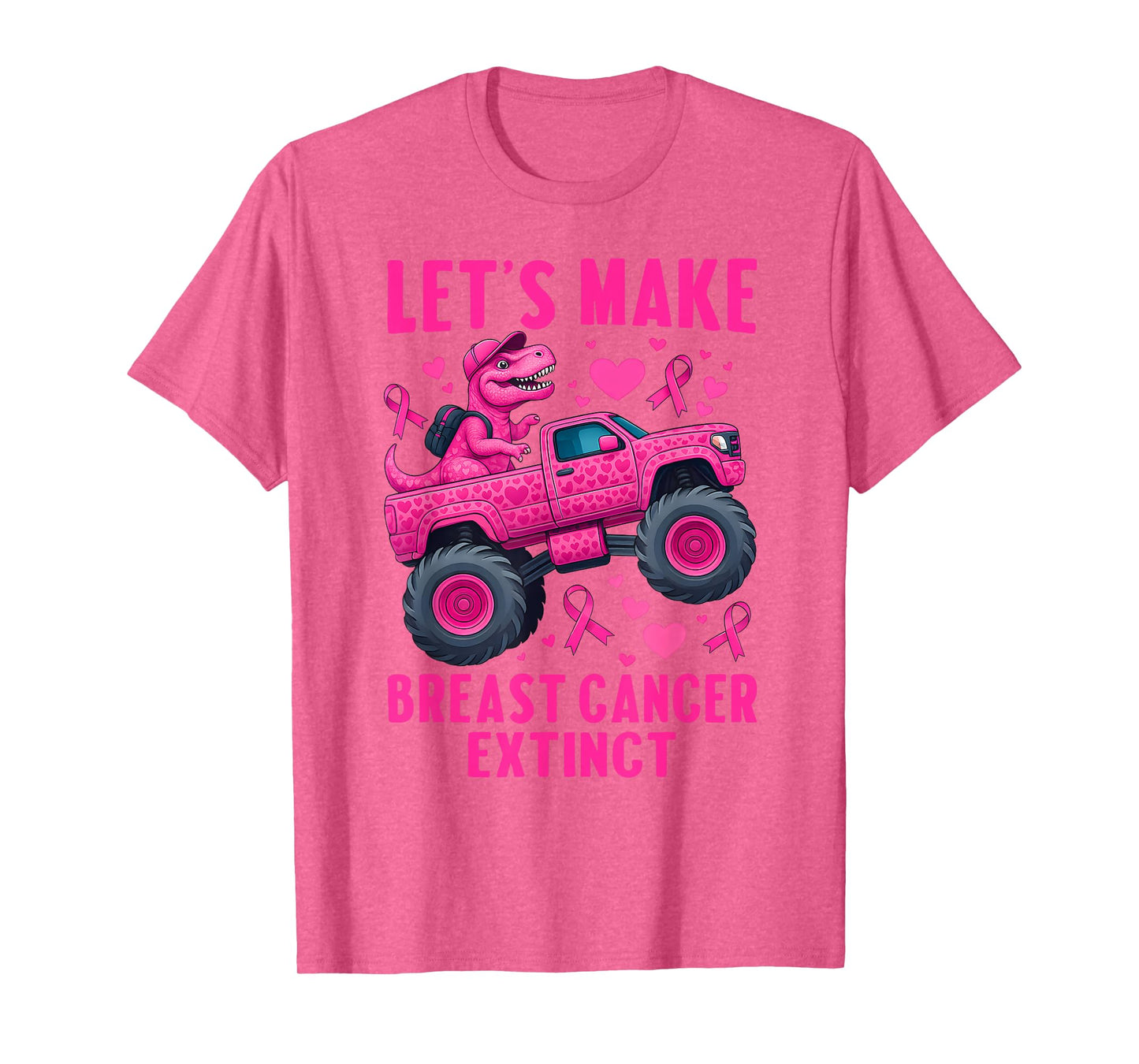 Lets Make Breast Cancer Extinct Pink Dinosaur Kids Boys Girl T-Shirt