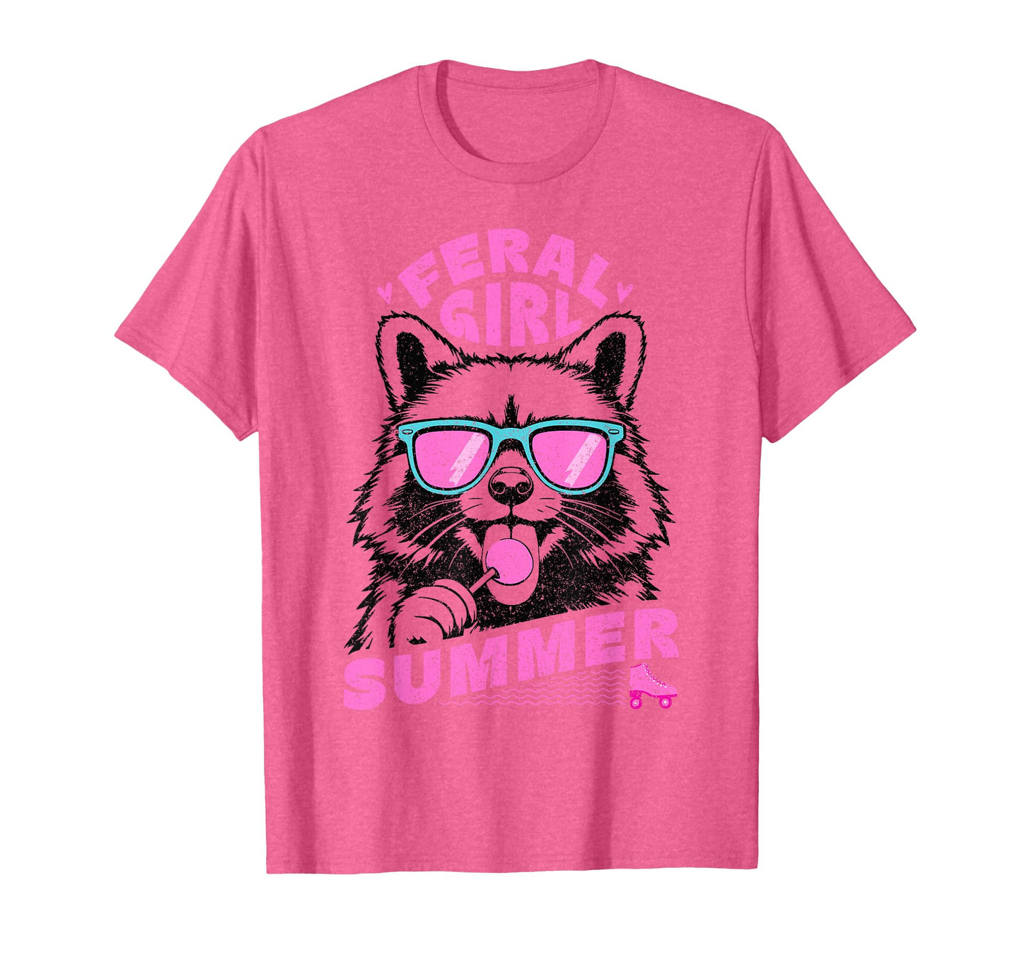 Feral Girl Summer Raccoon Vintage T-Shirt