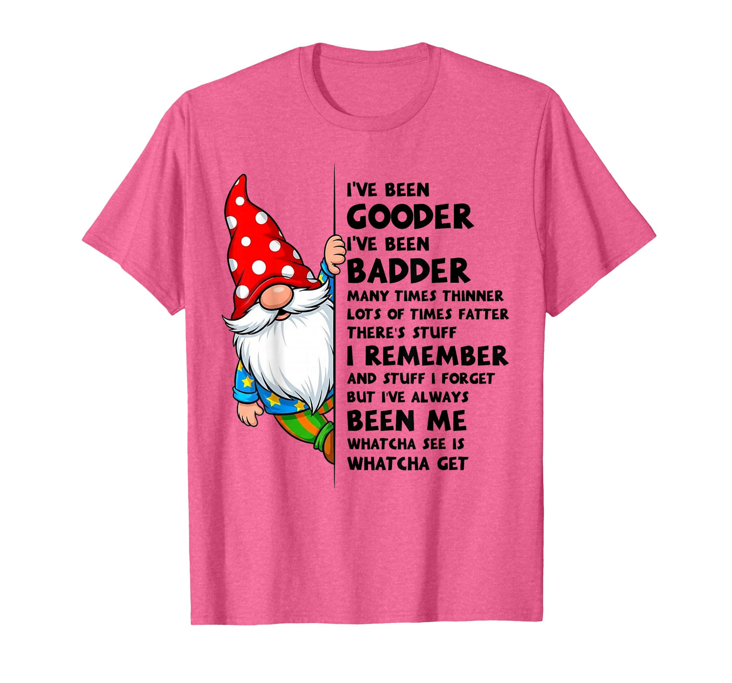 Gnome I've Been Gooder I've Been Badder Many Times Thinner T-Shirt