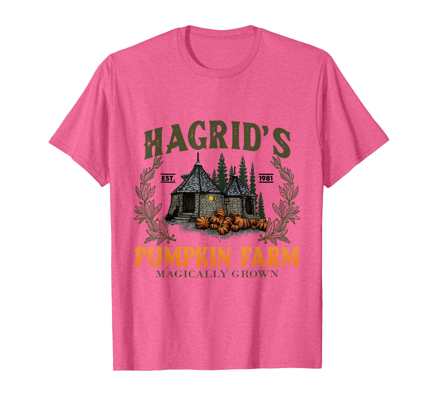 Hagrids Pumpkins Farm Grown Halloween Witch Spooky Season T-Shirt