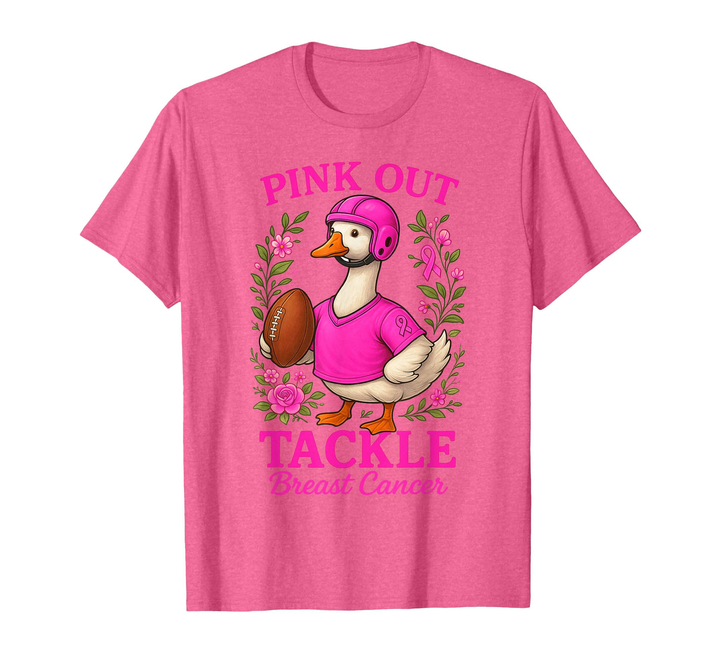 Pink Out Tackle Breast Cancer American Football Goose Women T-Shirt