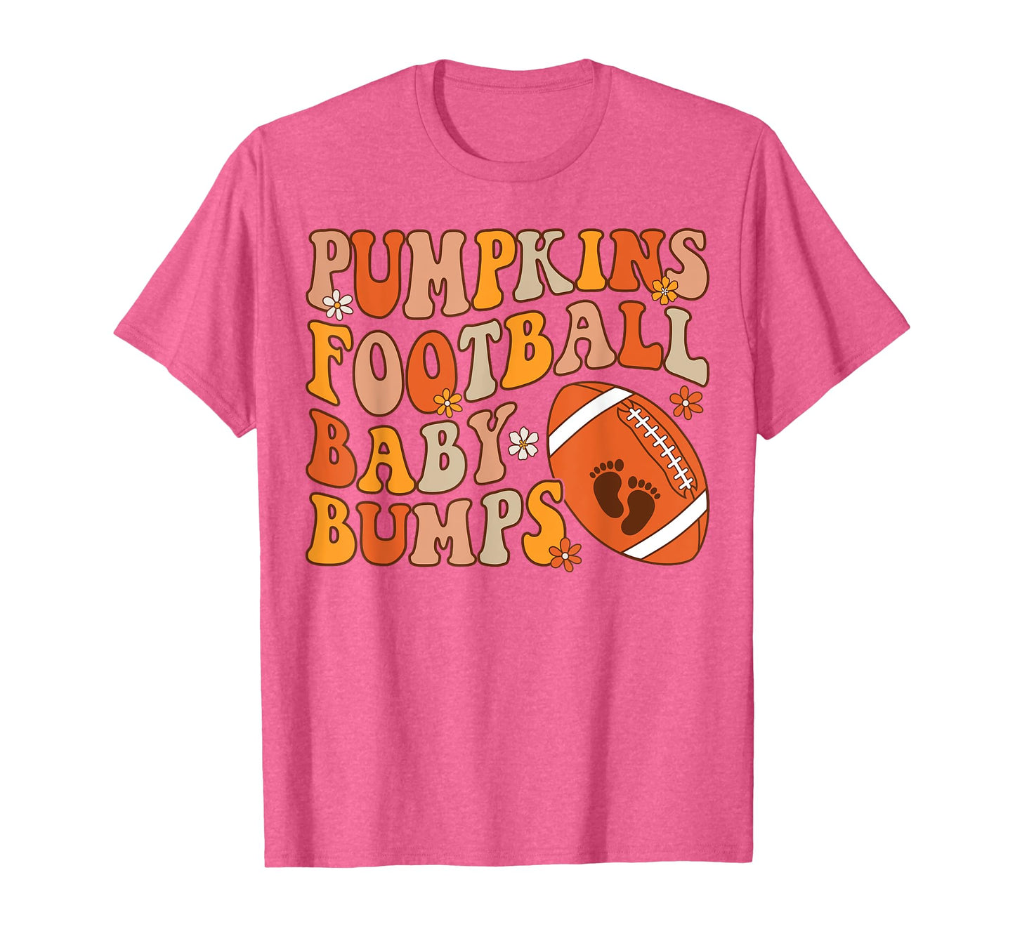 Pumpkins Football Baby Bumps Pregnancy Announcement Fall T-Shirt