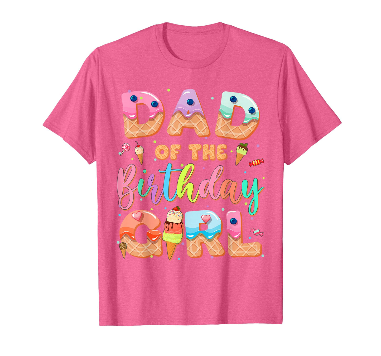 Dad Of The Birthday Ice Cream Family Matching Party T-Shirt
