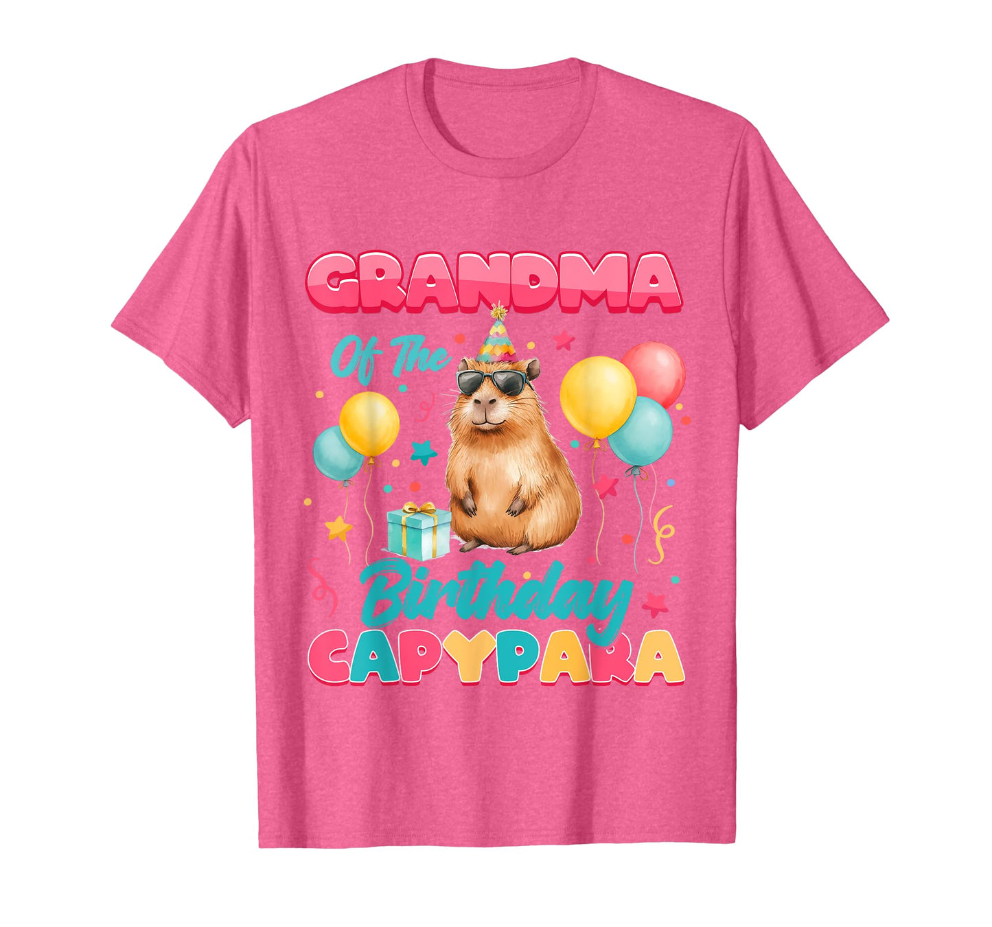 Grandma Of The Birthday Capybara Group Family Matching Party T-Shirt