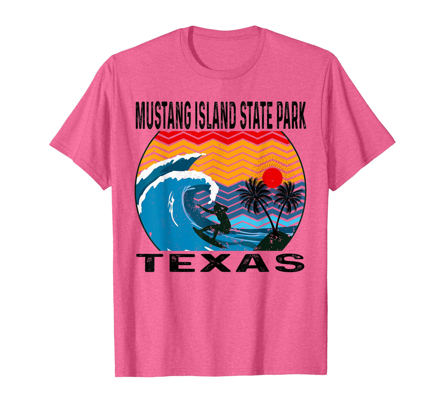 Mustang Island State Park Texas Surfing Surfboard T-Shirt