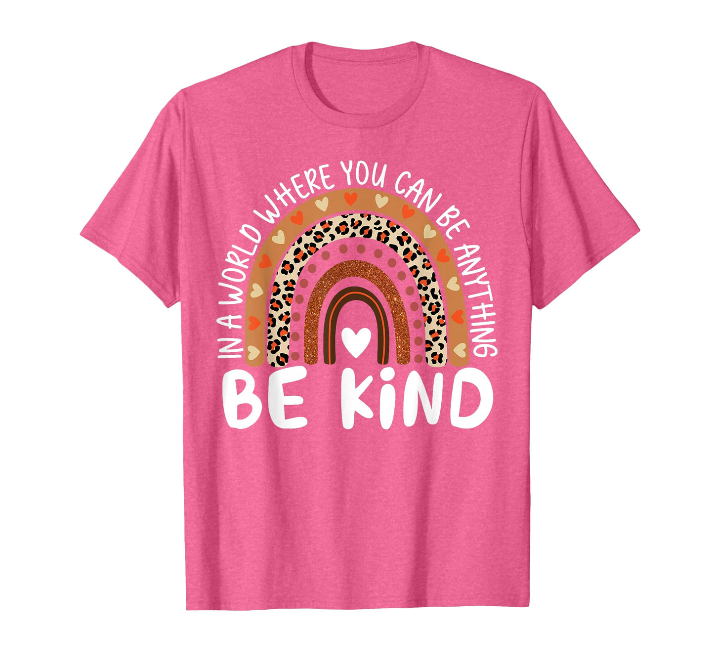 Unity Day Orange Anti Bullying Kids Girls Leopard Rainbow T-Shirt