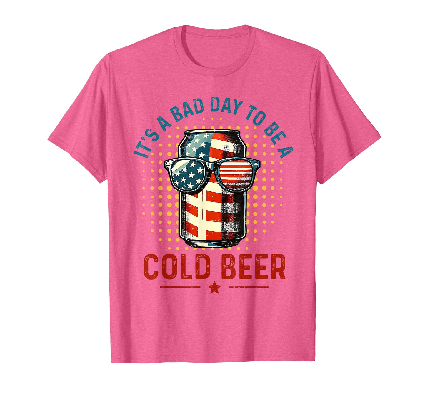 Retro Bad Day To Be A Cold Beer USA Flag Beer 4th of July T-Shirt