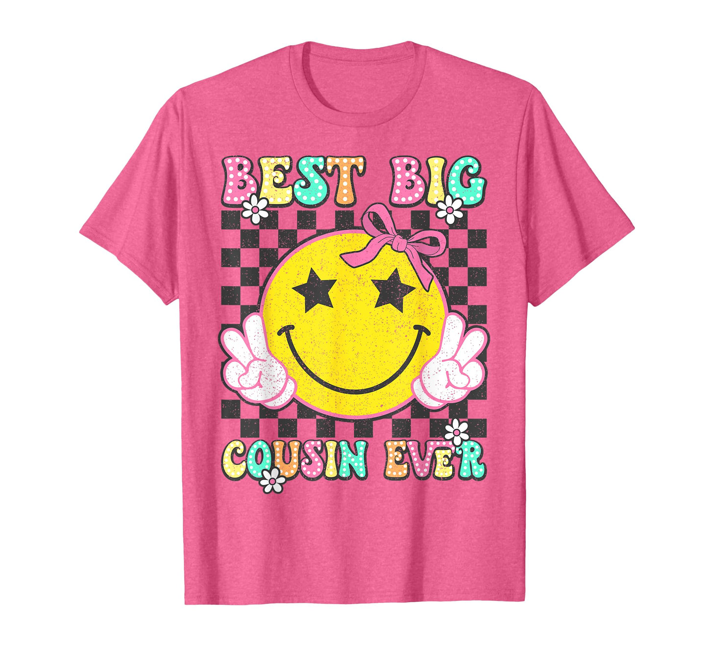 Retro Groovy Best Big Cousin Ever Girls T-Shirt