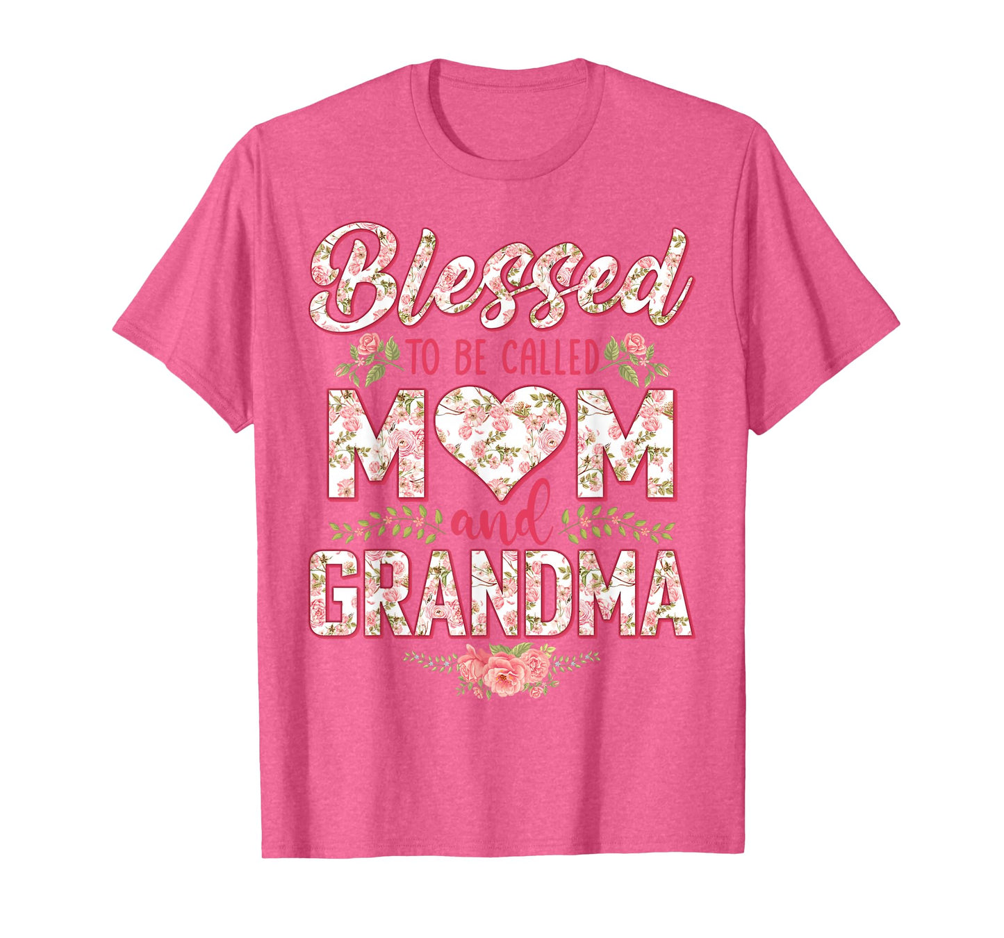 Blessed To Be Called Mom and Grandma Floral Mothers Day 2025 T-Shirt