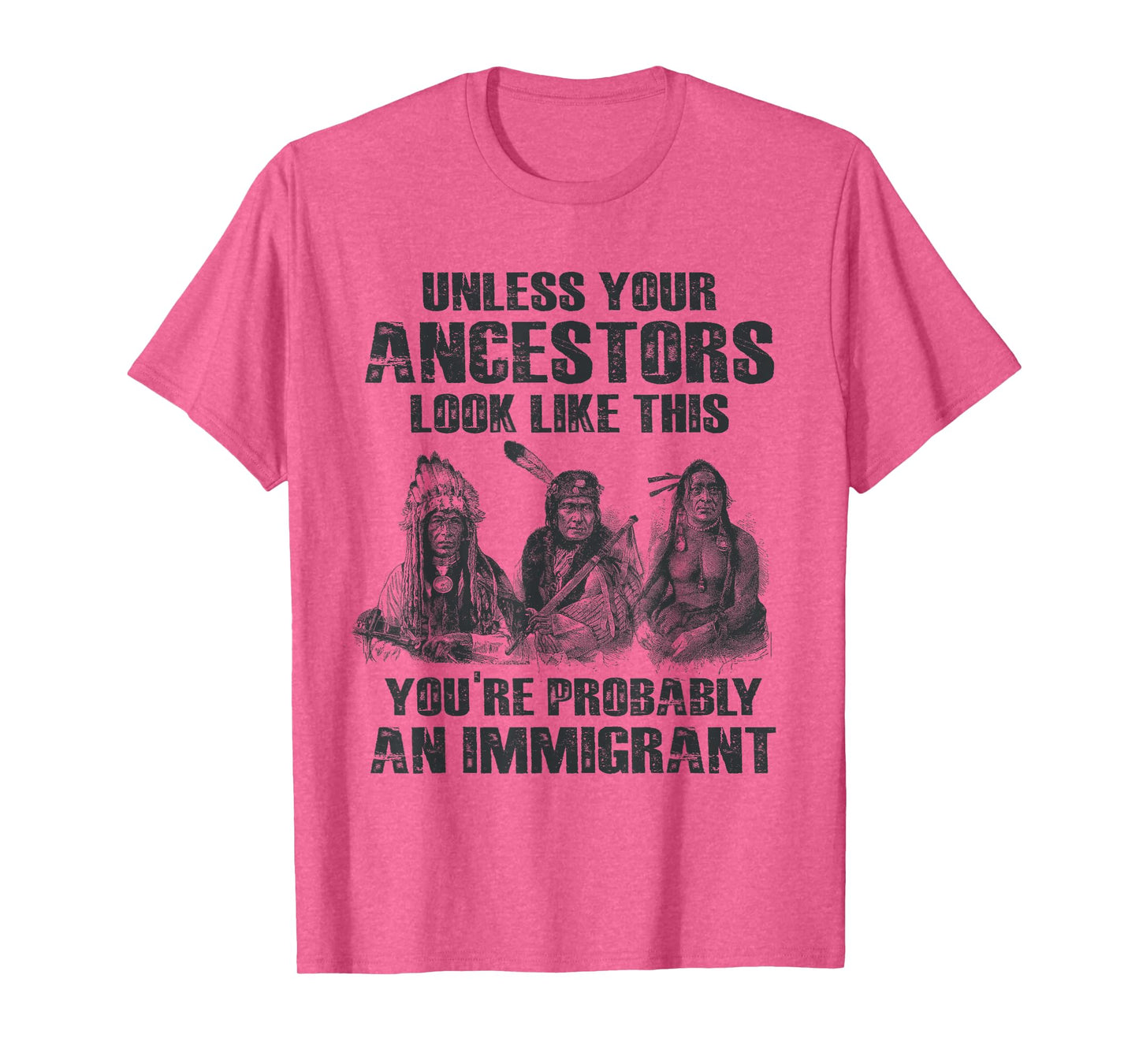American Pride Tee Gift Native American Present Unless Your Ancestors Look Like This You're An Immigrant T-Shirt