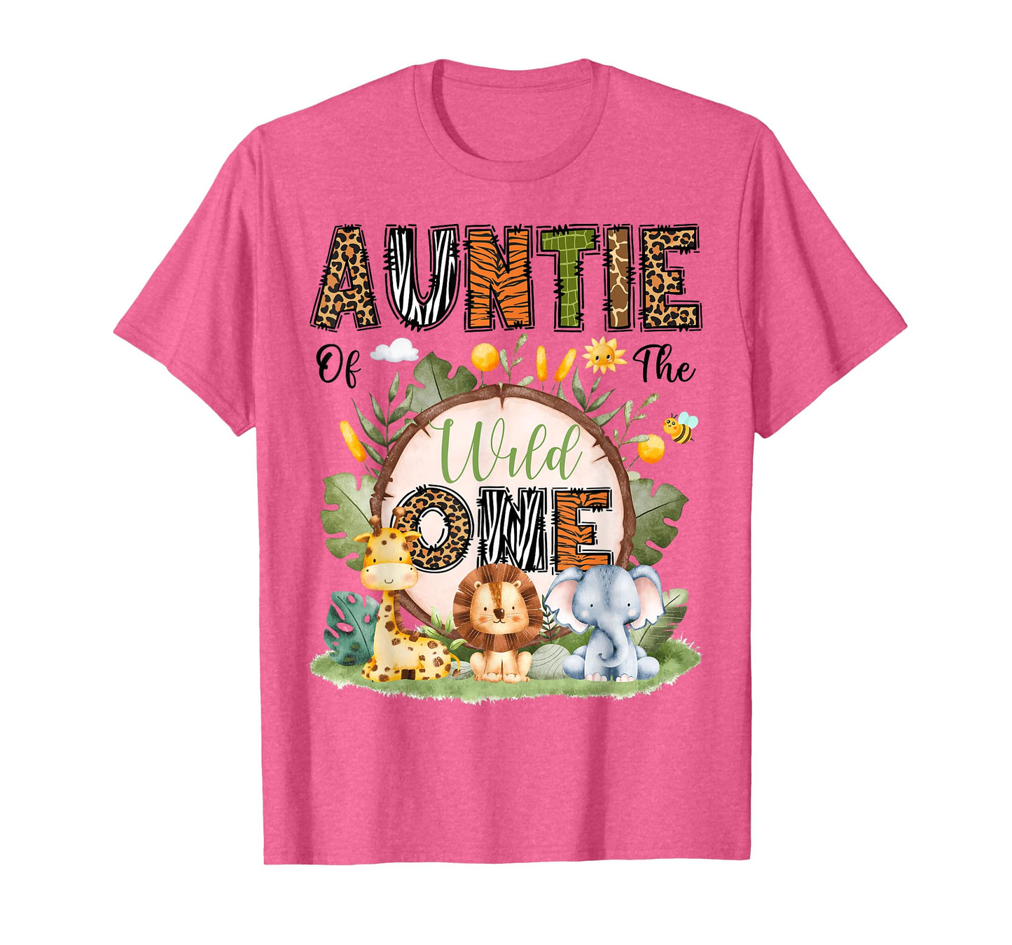 Auntie Of The Wild One 1St Birthday Boy Safari Jungle T-Shirt