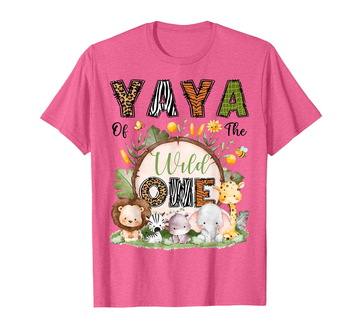 Yaya Of The Wild One 1St Birthday Boy Safari Jungle T-Shirt