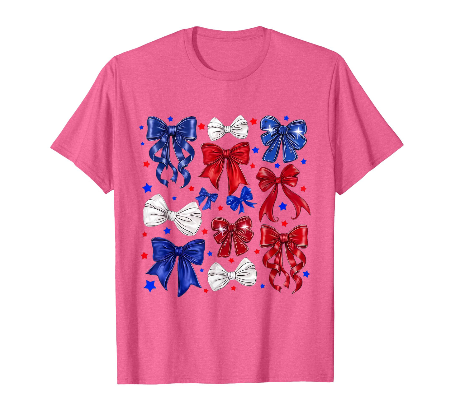 Coquette Red White & Blue Patriotic Bows Retro July 4th T-Shirt